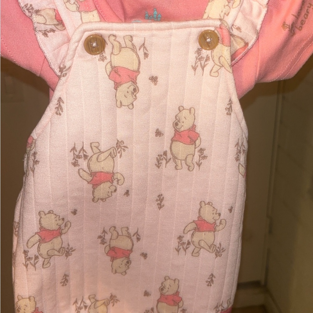 Pink Winnie the Pooh Baby Overalls